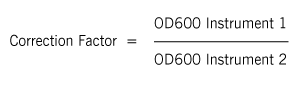 OD600-correction-value formula